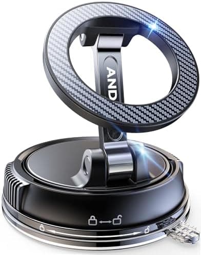 MagSafe Car Phone Mount, 360° Adjustable Magnetic Holder with Strong Suction Cup for iPhone
