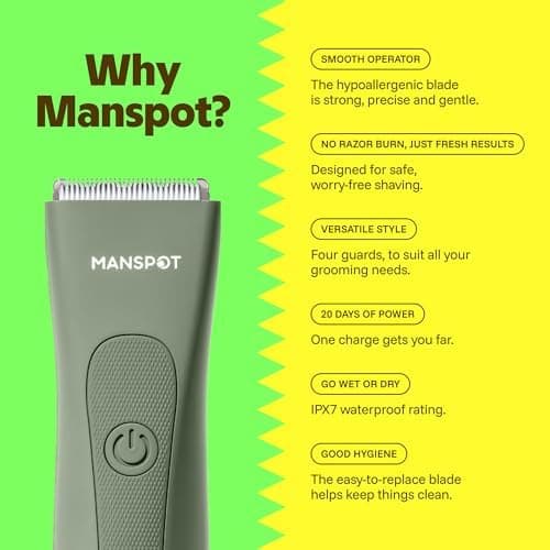 Electric Body and Groin Hair Trimmer for Men and Women, Ceramic Blade, IPX7 Waterproof