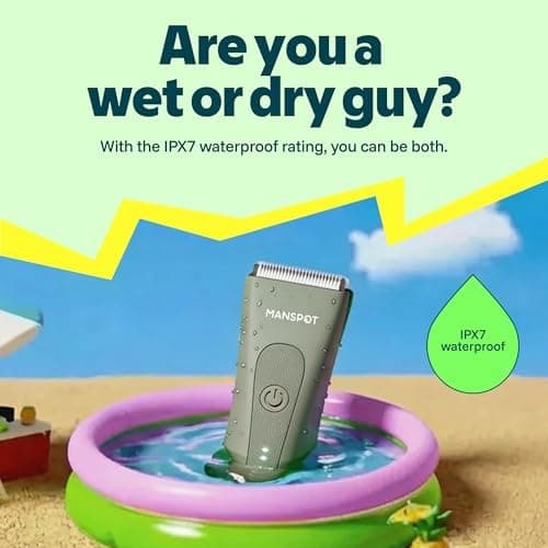 Electric Body and Groin Hair Trimmer for Men and Women, Ceramic Blade, IPX7 Waterproof