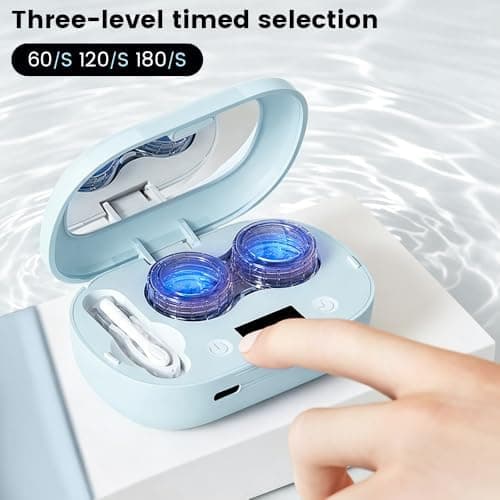 Portable Ultrasonic Contact Lens Cleaner with USB Charging and Storage Cases