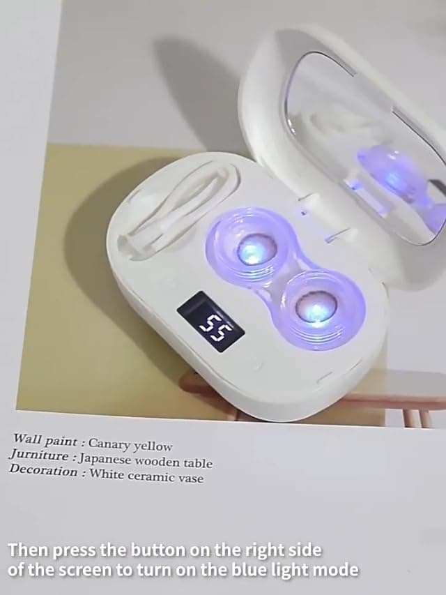 Portable Ultrasonic Contact Lens Cleaner with USB Charging and Storage Cases