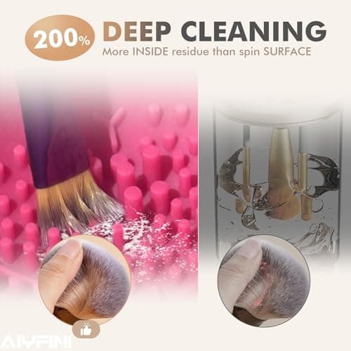 Electric Makeup Brush Cleaner Machine, Fast Spinning Washer for All Brush Sizes and Sponges