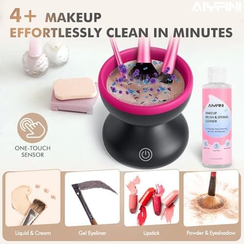 Electric Makeup Brush Cleaner Machine, Fast Spinning Washer for All Brush Sizes and Sponges
