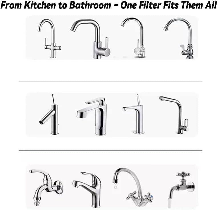 360° Rotating Faucet Water Filter, 6-Layer Tap Purifier Attachment (3-Pack)