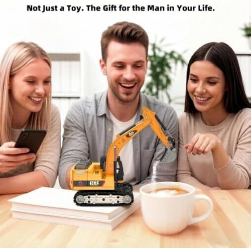 Mini RC Excavator Toy, 1:64 Die-Cast Alloy Construction Vehicle with App & Remote Control