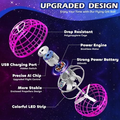 Flying Orb Ball, Hand-Controlled Hover Boomerang Mini Drone