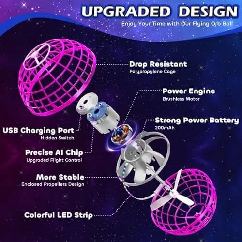 Flying Orb Ball mit Angaben zu Größe und Abmessungen
