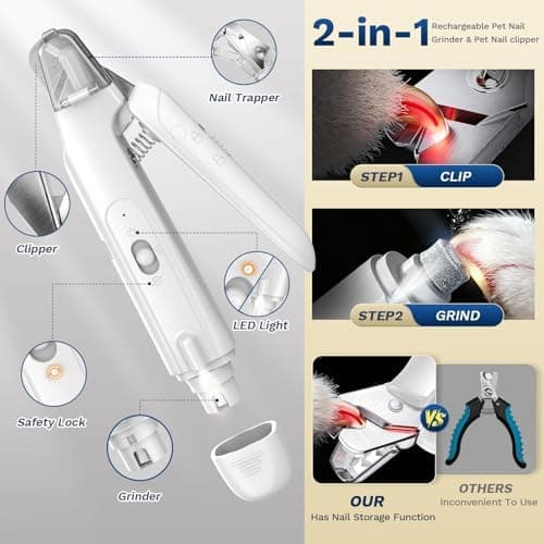 dog nail clipper and grinder in use