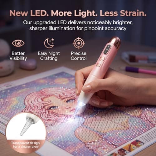 electric diamond painting pen in use