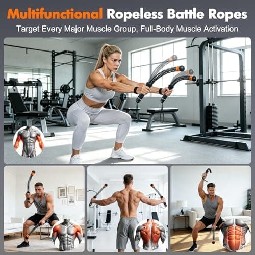 Adjustable Weighted Cordless Battle Ropes for Home Gym HIIT Workout