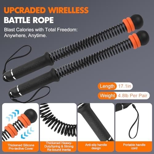 Adjustable Weighted Cordless Battle Ropes for Home Gym HIIT Workout