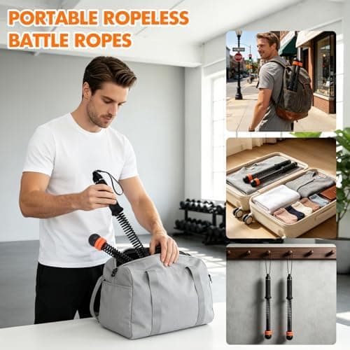 Adjustable Weighted Cordless Battle Ropes for Home Gym HIIT Workout