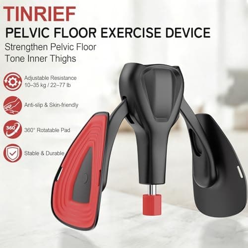 Pelvic Floor & Inner Thigh Trainer, Adjustable 22-77 lb Kegel Exerciser with Band