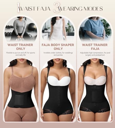3-in-1 Detachable Faja Colombiana Body Shaper with Waist Trainer