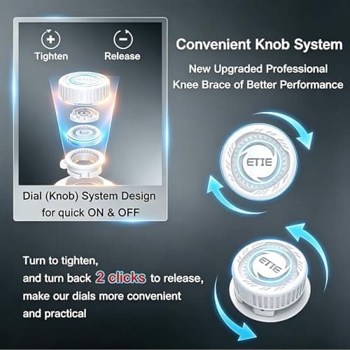 Adjustable Dial Knee Brace with Patella Gel Pad & Side Stabilizers