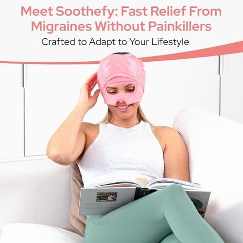 Migraine Relief Cap with Slide-Up Eye Mask, Hot & Cold Headache Therapy