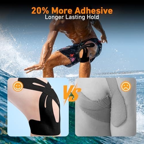 kinesiology tape for knee close-up detail