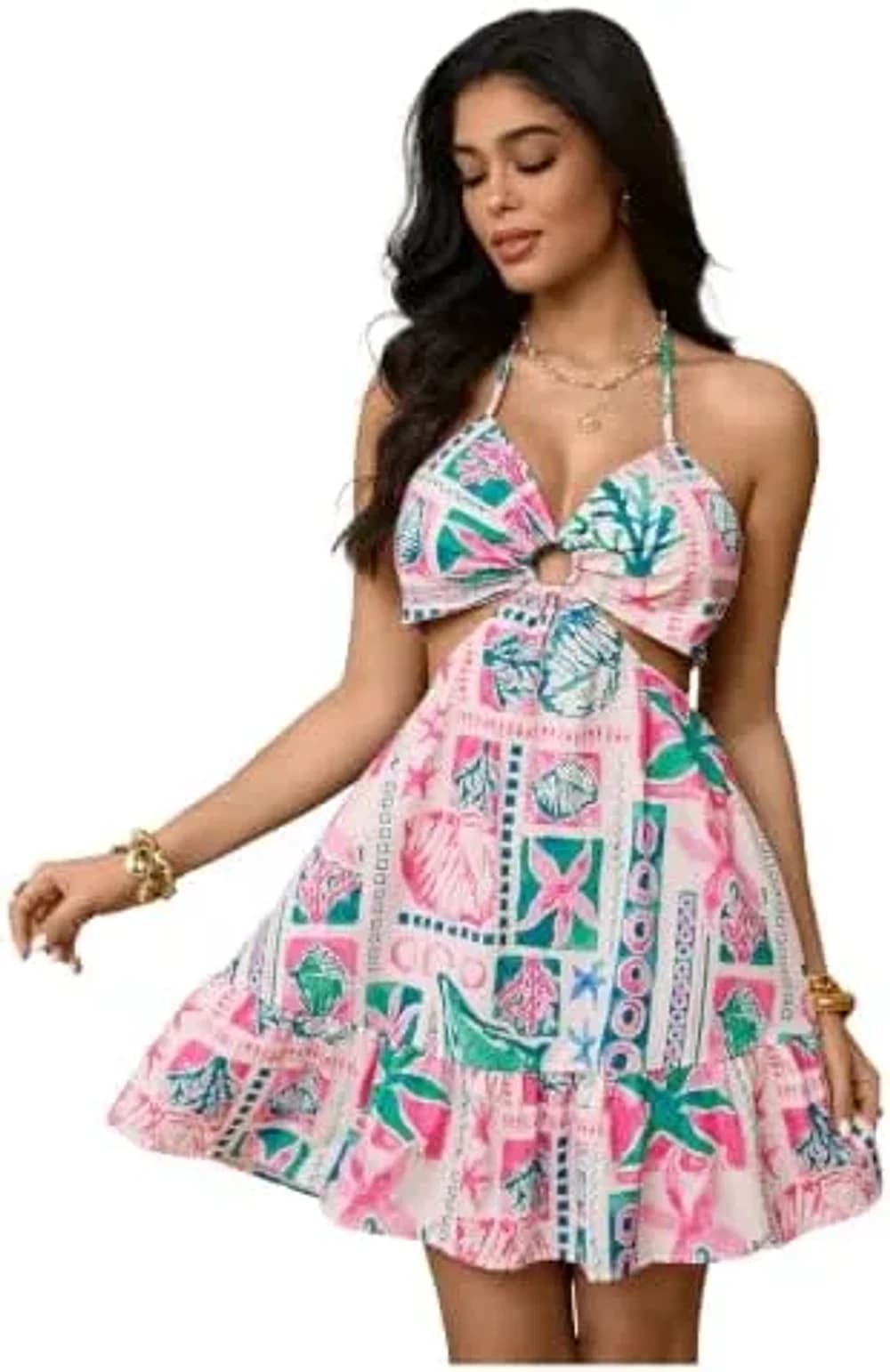 floral halter sundress