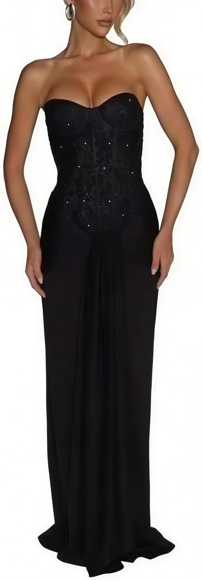 strapless mermaid maxi dress