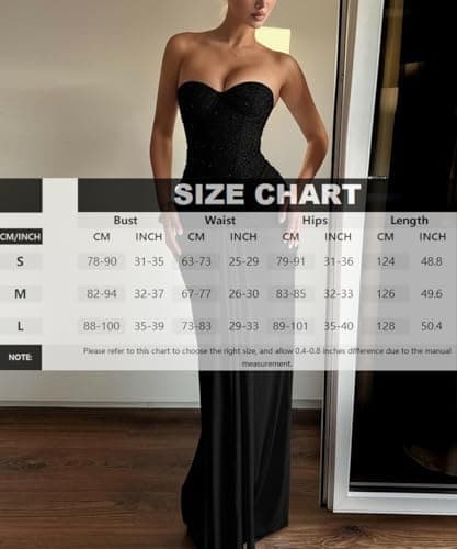 Strapless Corset Maxi Dress for Women, Mermaid Bodycon Formal Evening Gown