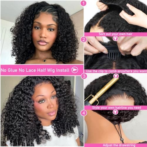 curly half wig human hair key features