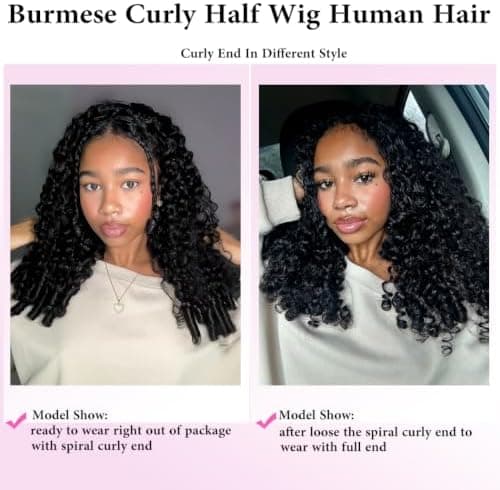 curly half wig human hair how to use