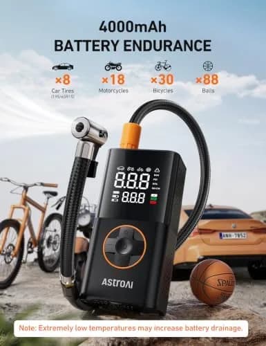 cordless tire inflator detail
