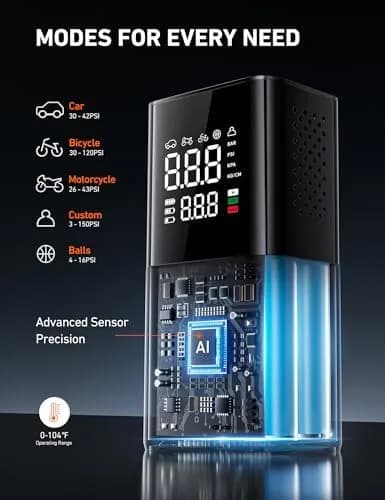 cordless tire inflator dimensions
