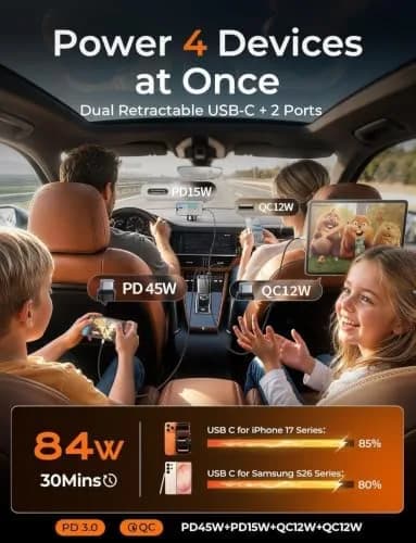 retractable car charger what's included