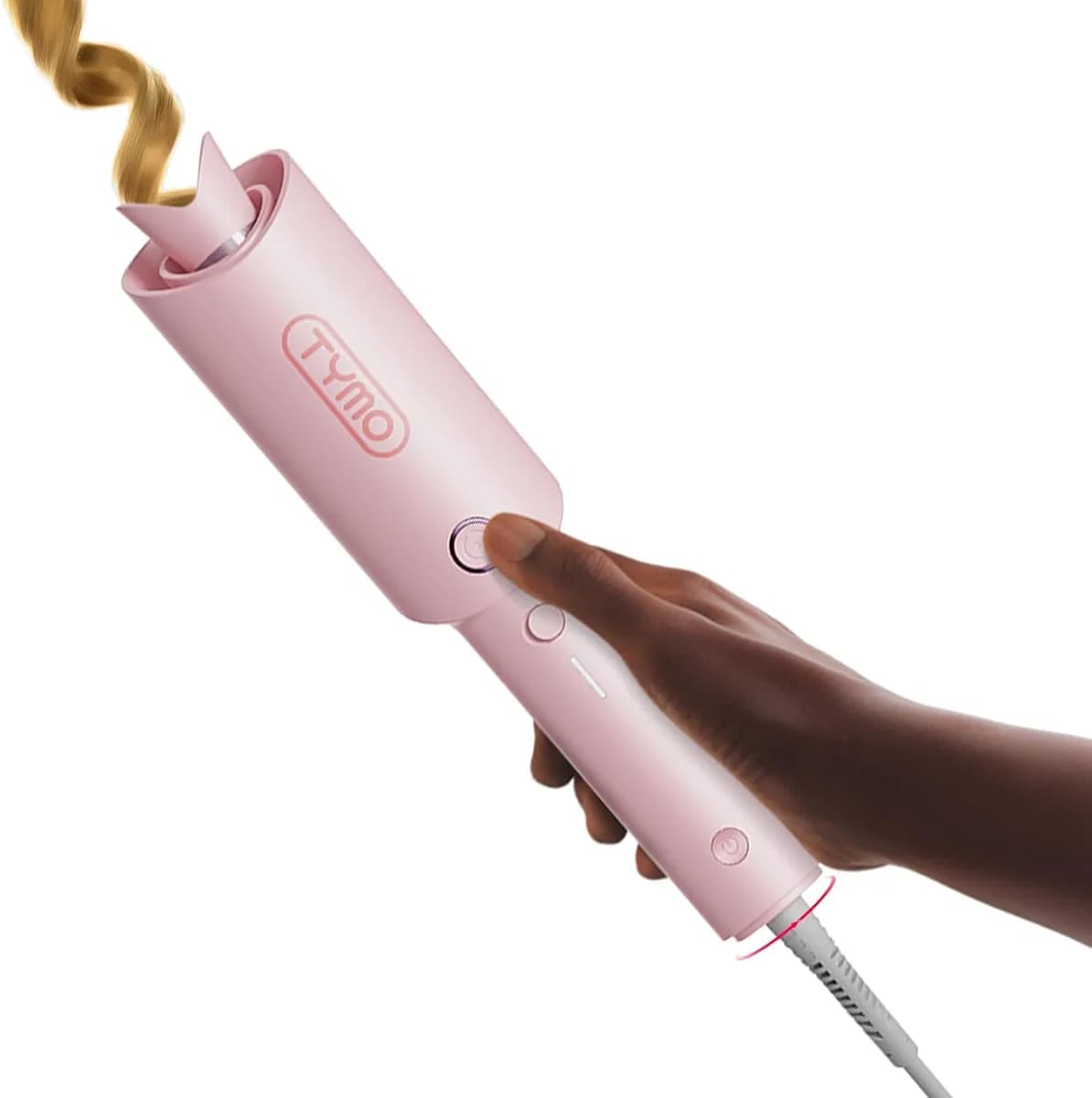 automatic rotating curling iron in pink