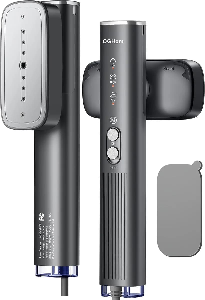 travel steamer for clothes in black