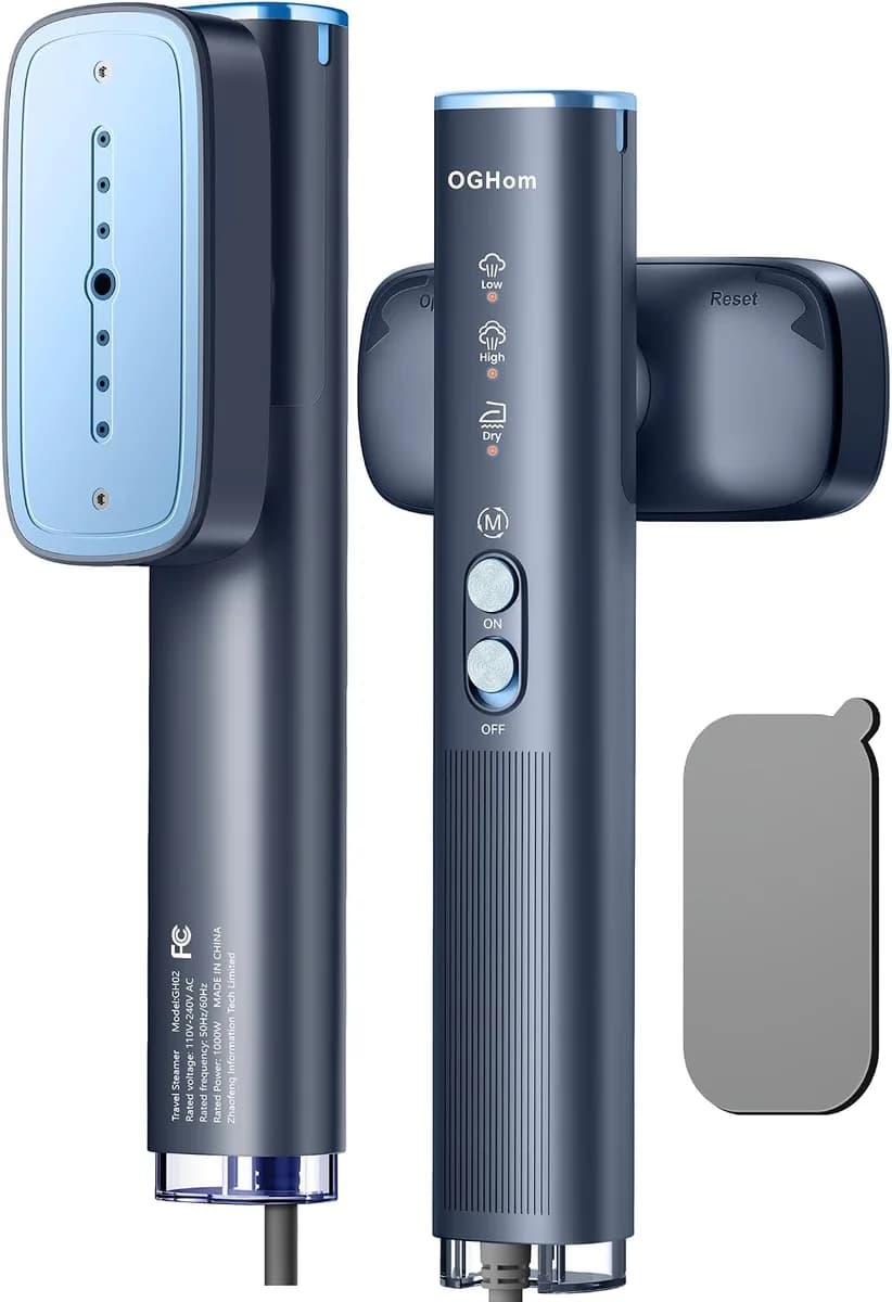 travel steamer for clothes in blue