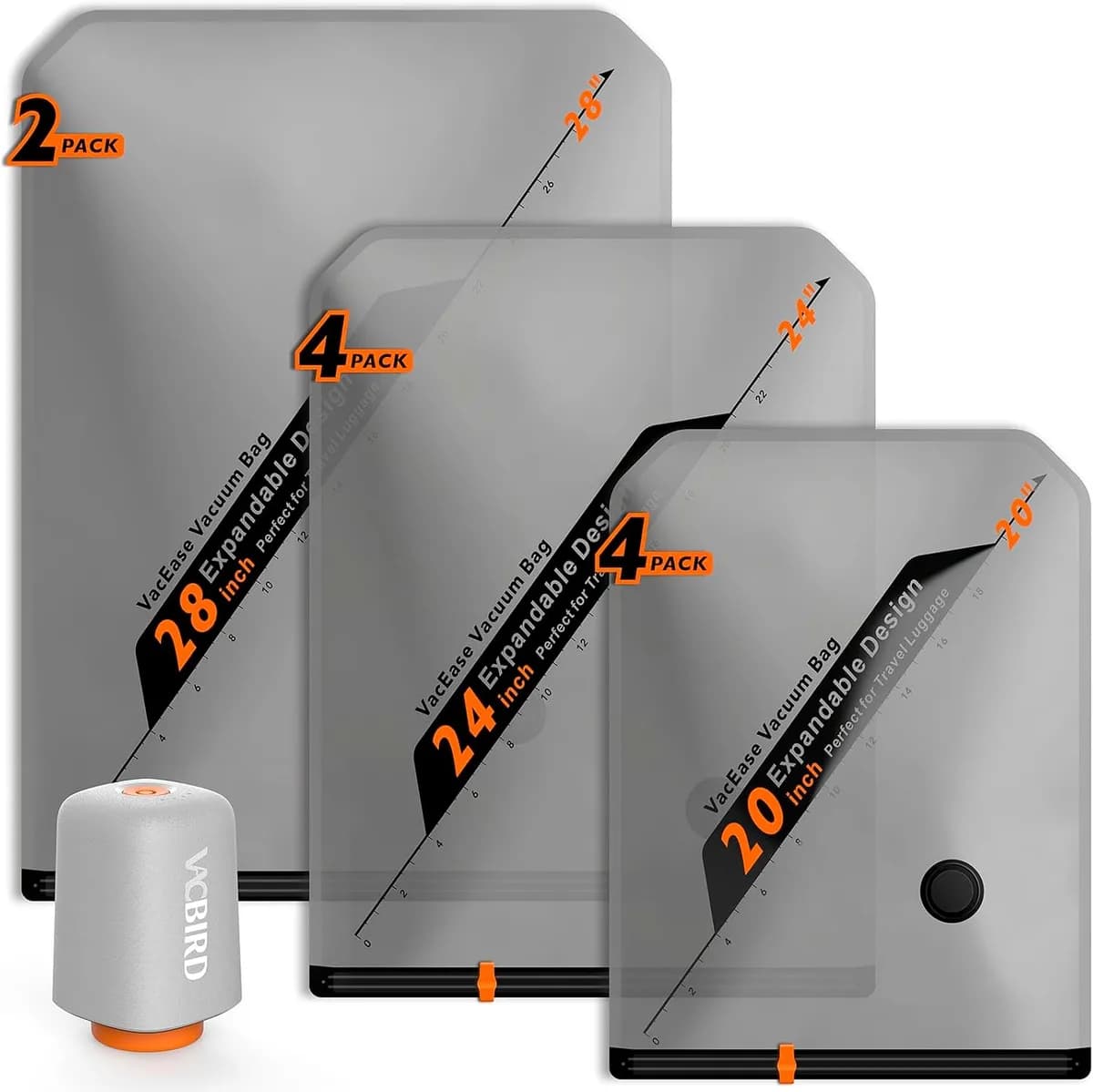 vacuum storage bags with electric pump, 10 combo set