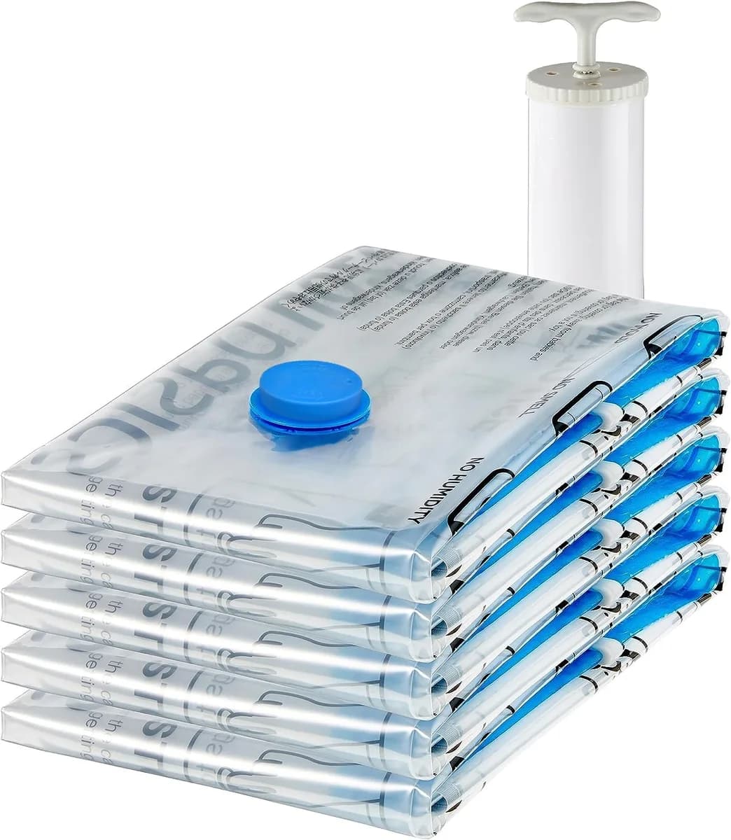 large vacuum storage bags with hand pump, 5-pack