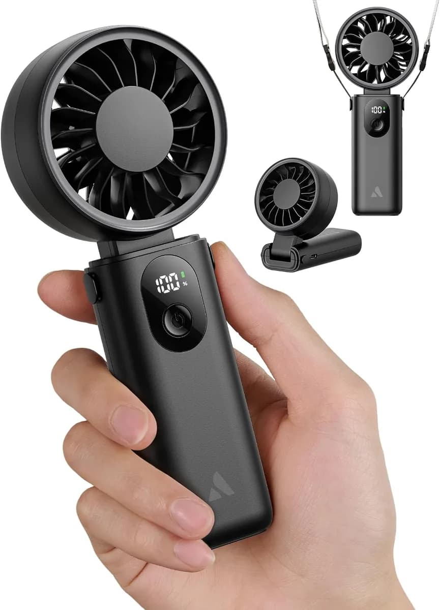 portable handheld fan in black