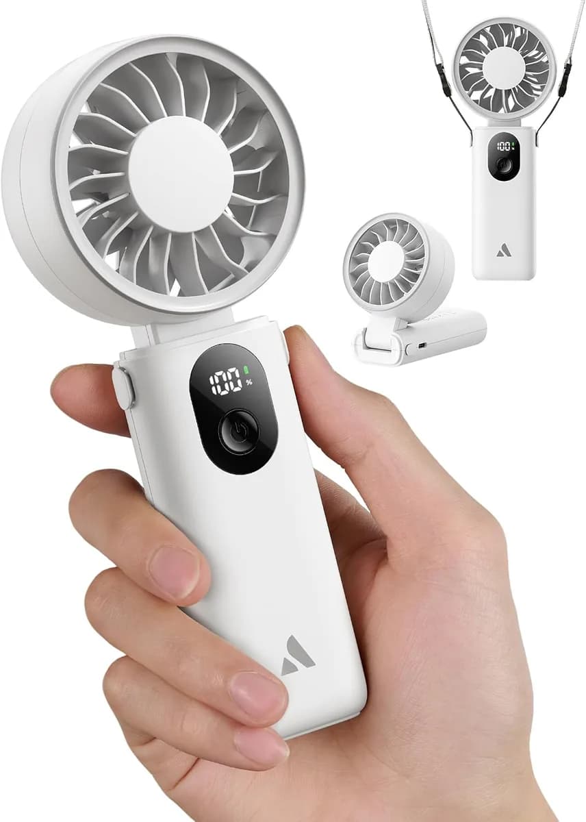 portable handheld fan in white