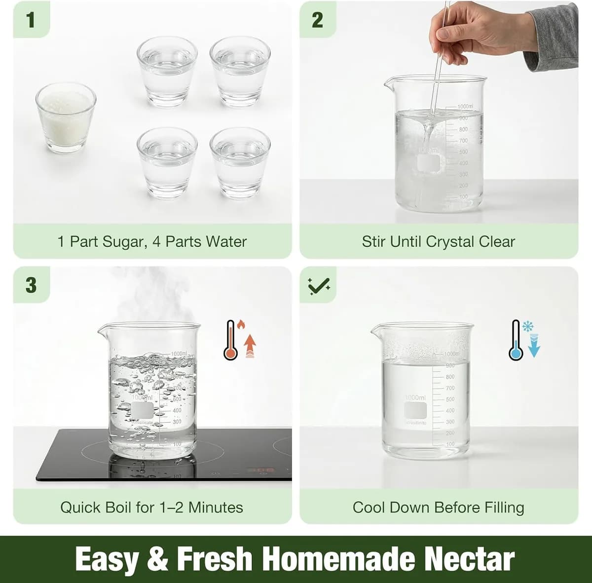 homemade nectar recipe for a hummingbird feeder