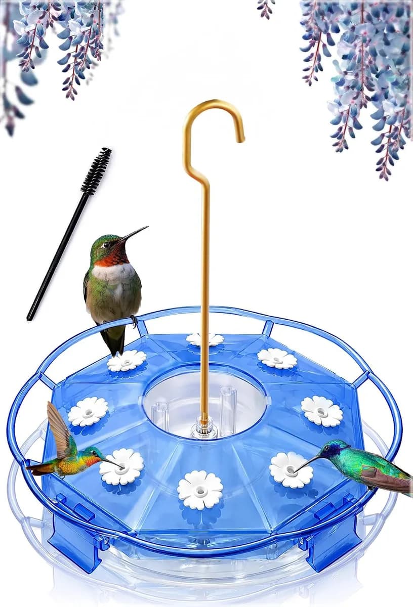saucer hummingbird feeder in clear sapphire