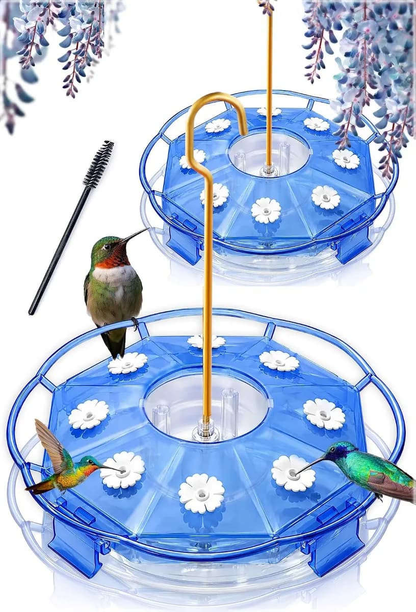 saucer hummingbird feeder in clear sapphire, gallery view 6