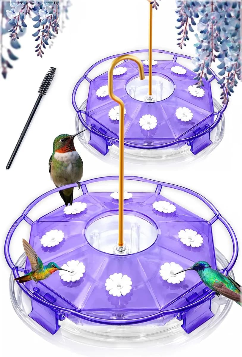 saucer hummingbird feeder in clear amethyst, gallery view 8