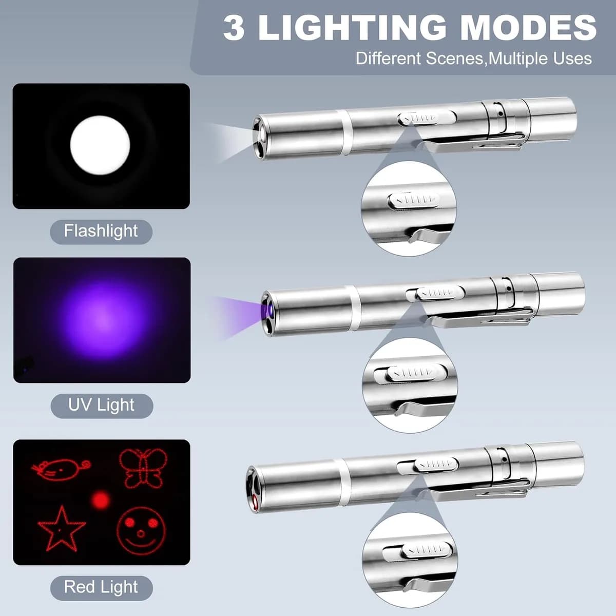 three light modes of the cat laser pointer toy, gallery view 4