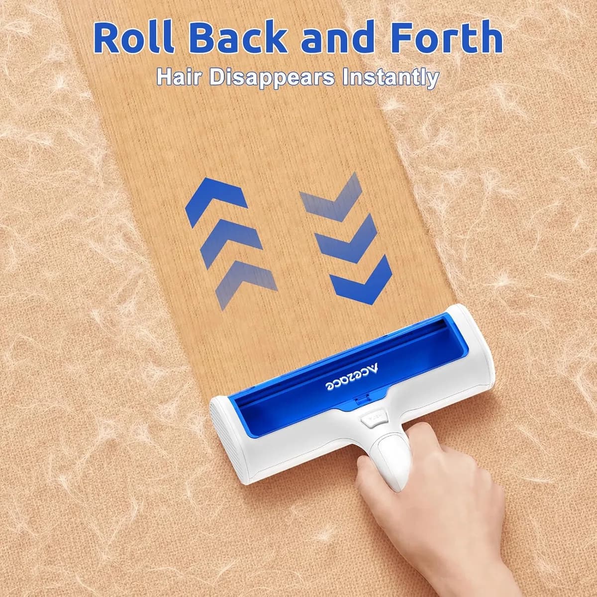 rolling back and forth with the pet hair remover roller, gallery view 4