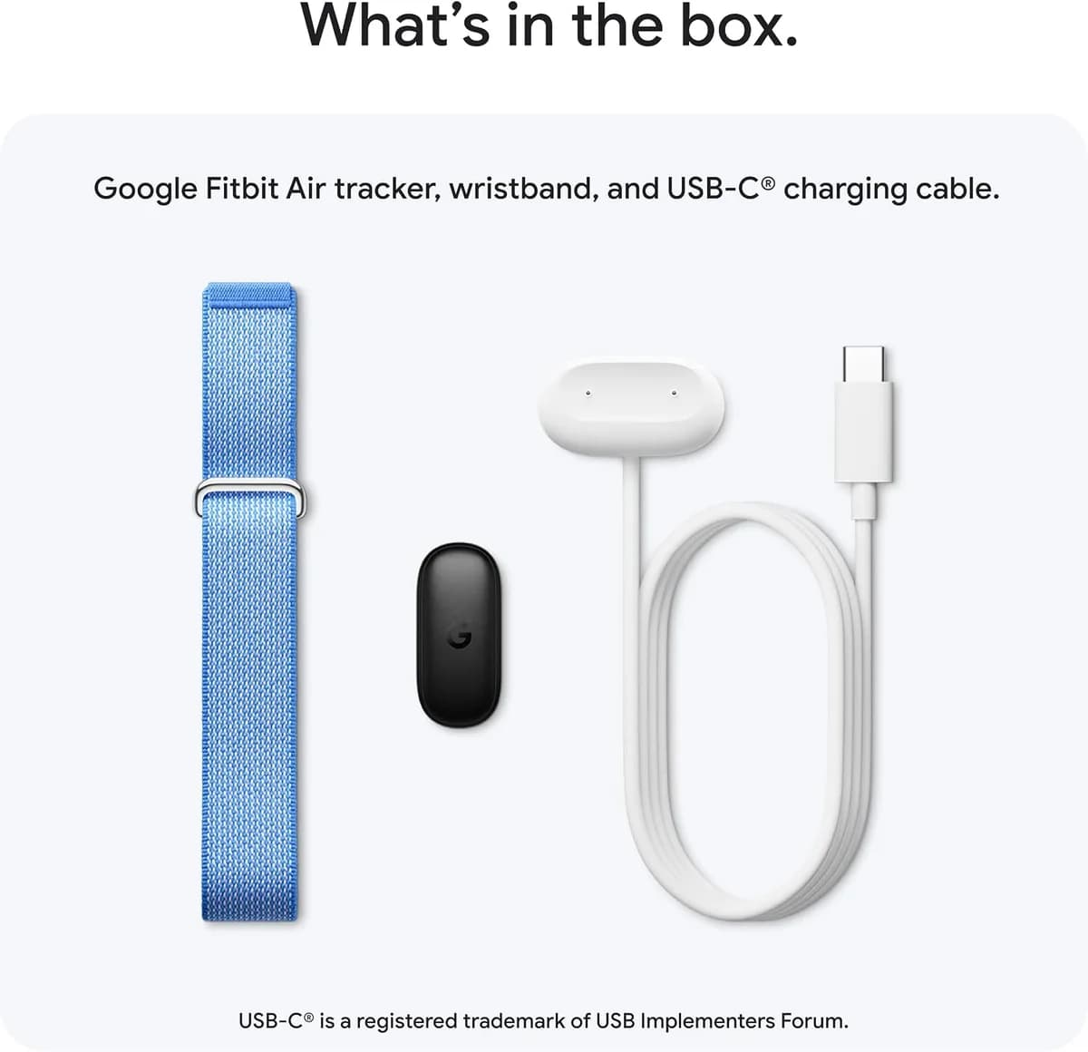 what is in the box with the screenless fitness tracker band