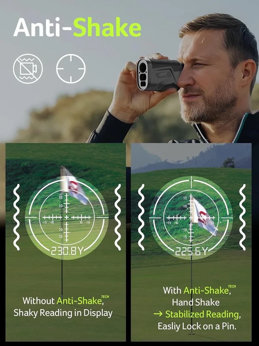anti-shake readings on the golf rangefinder, gallery view 5