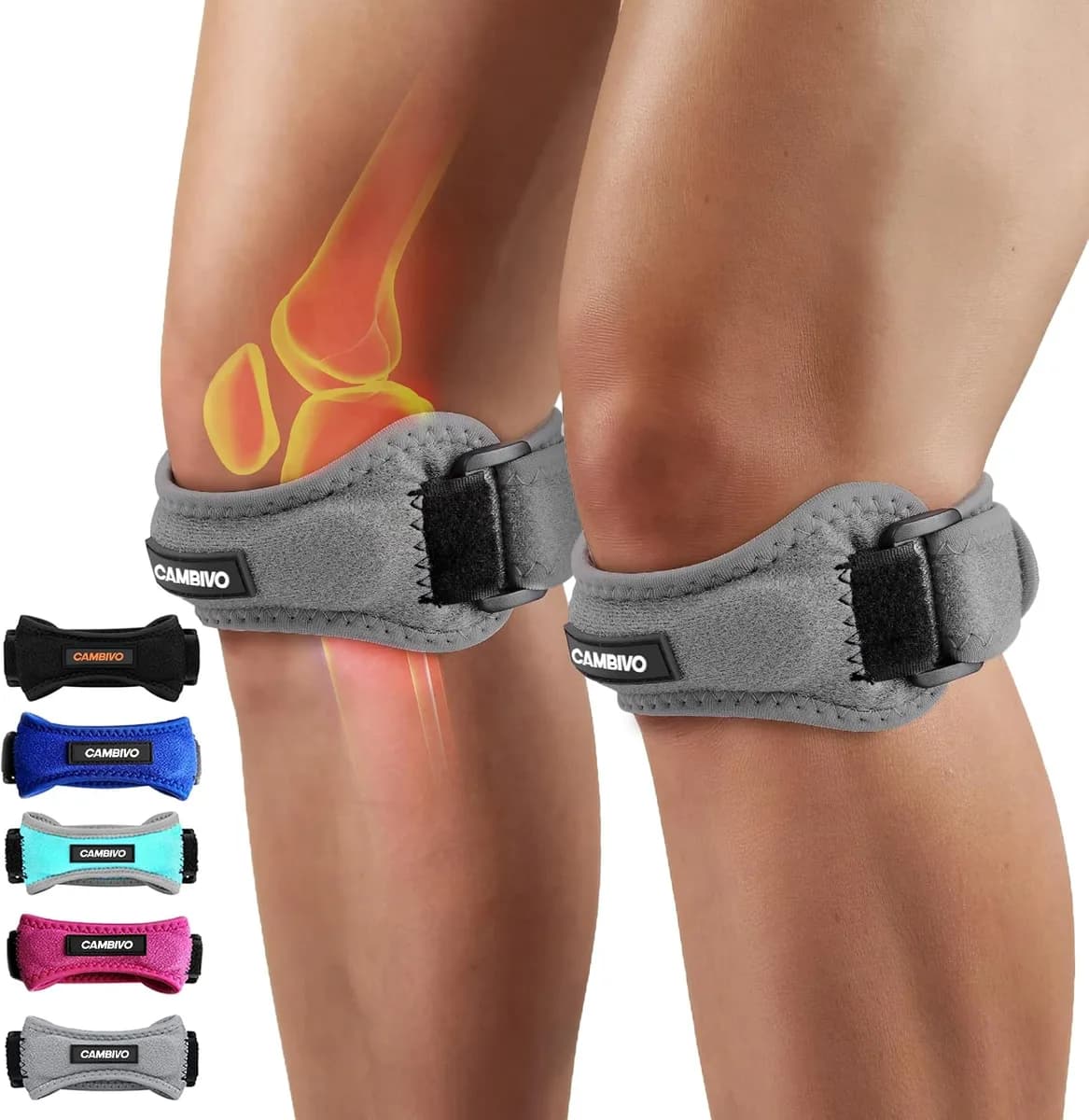 patella tendon knee strap in gray