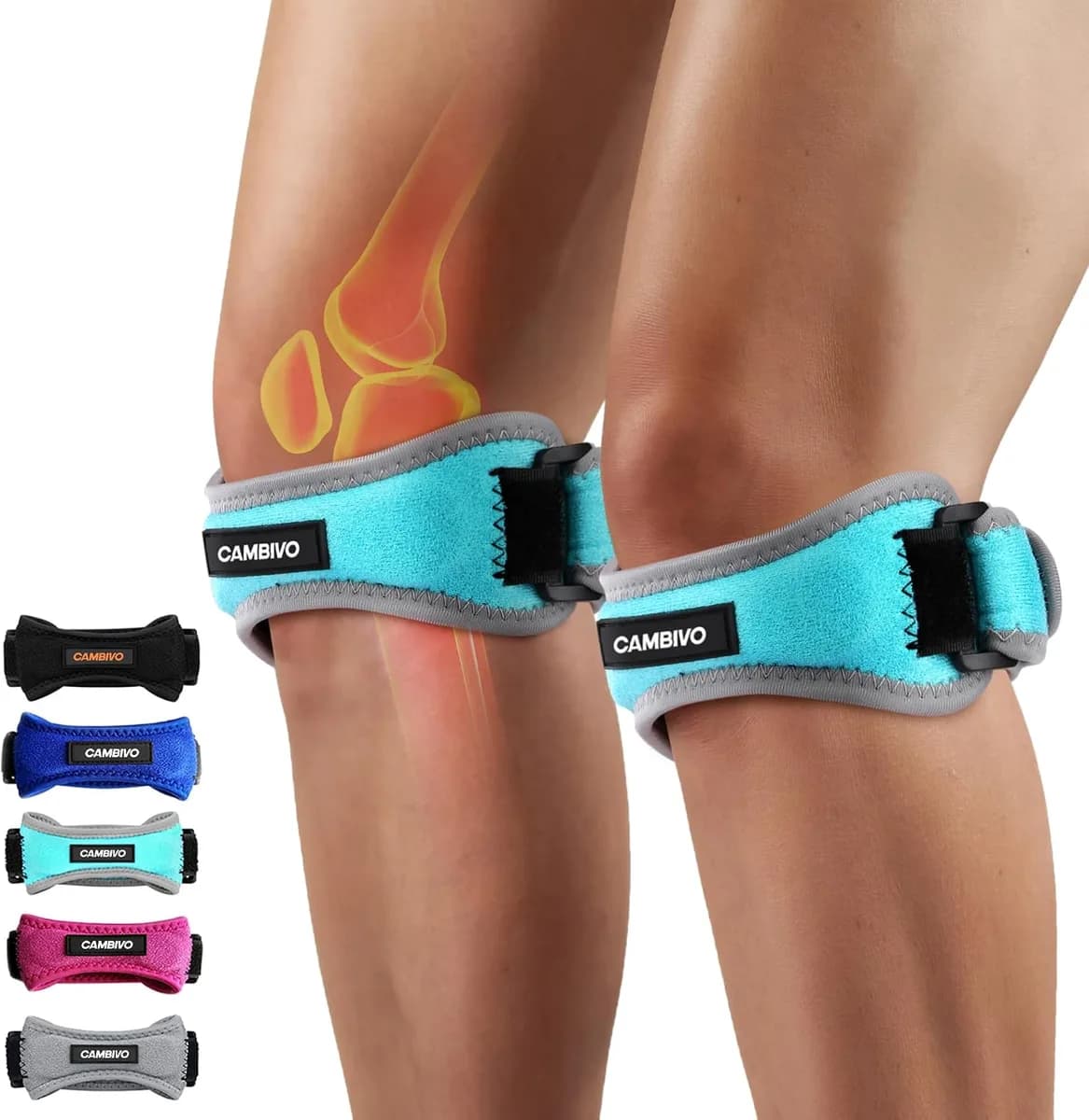 patella tendon knee strap in lake blue