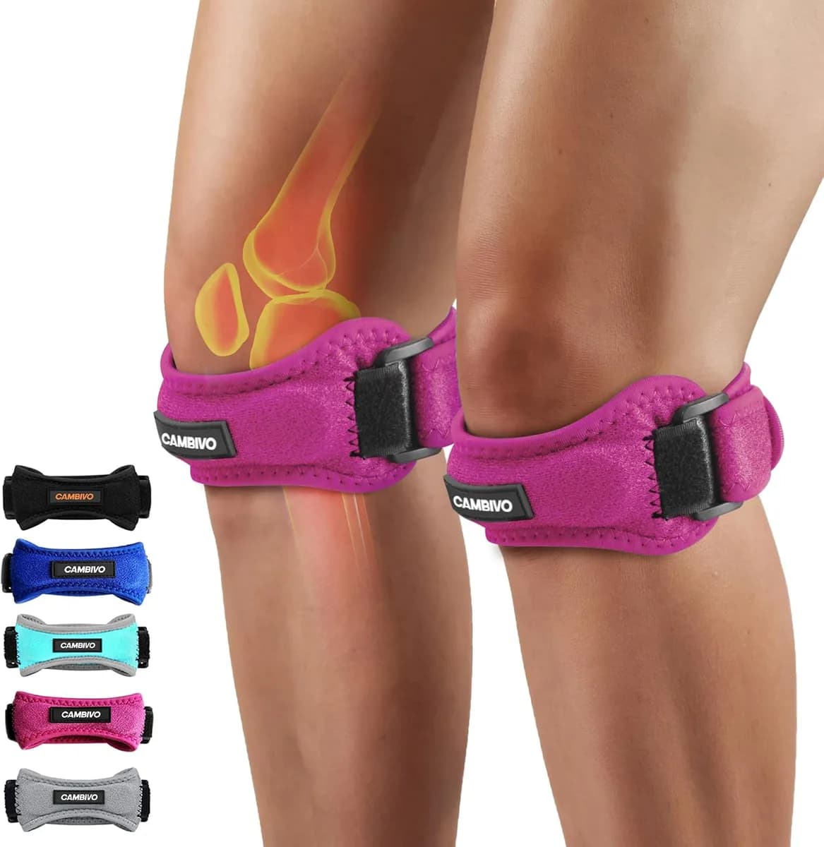 patella tendon knee strap in pink