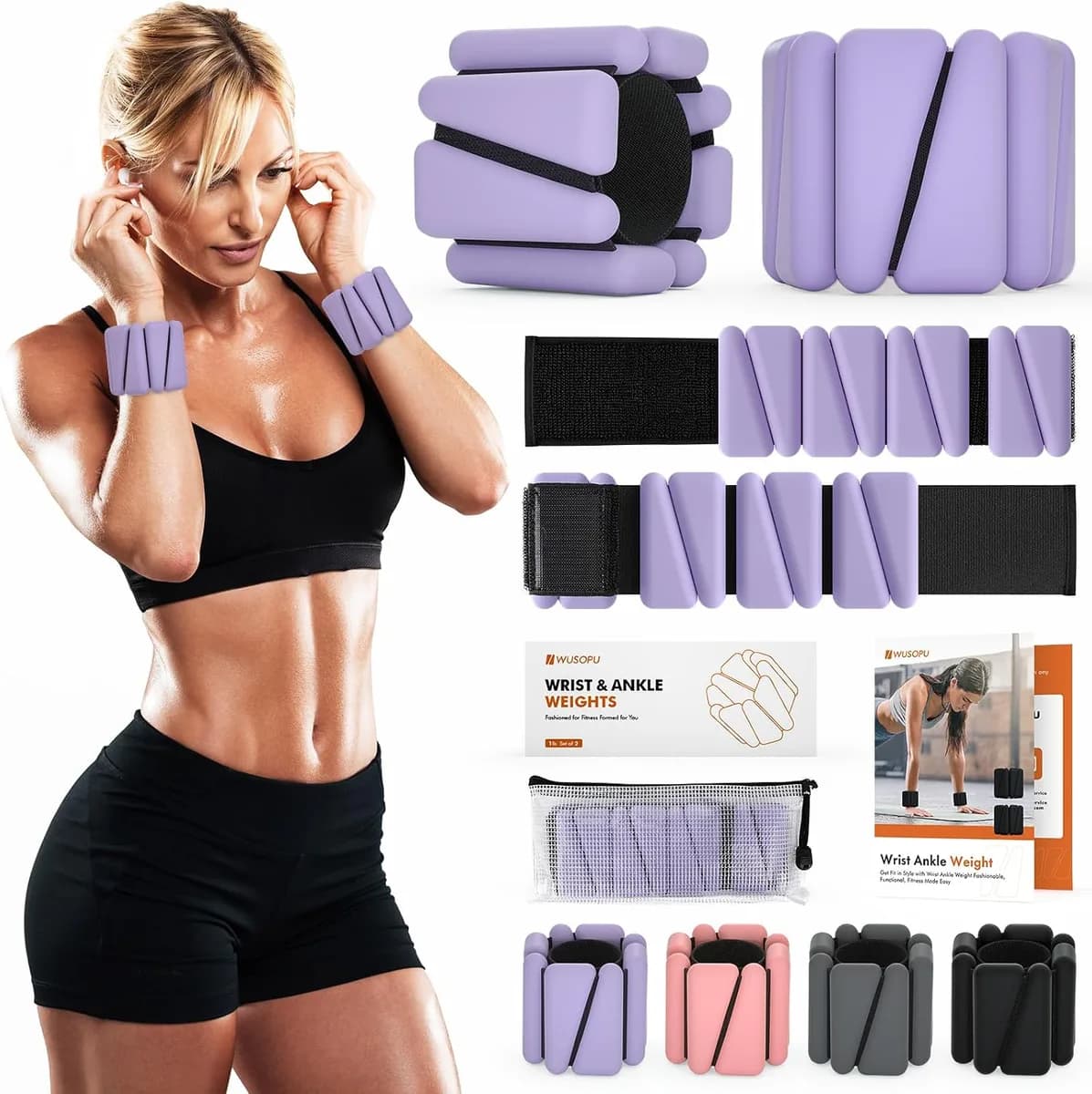 adjustable wrist and ankle weights in purple, gallery view 11