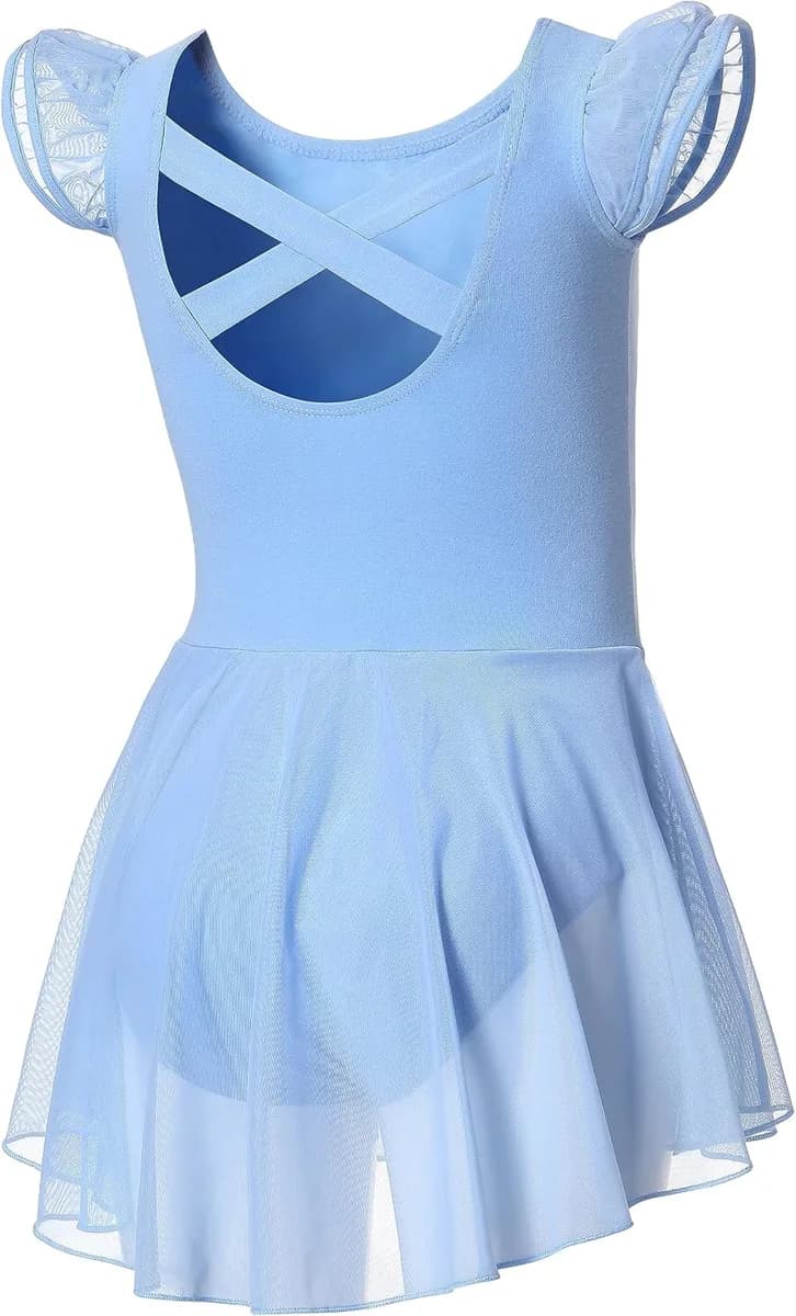 girls ballet leotard with skirt in blue