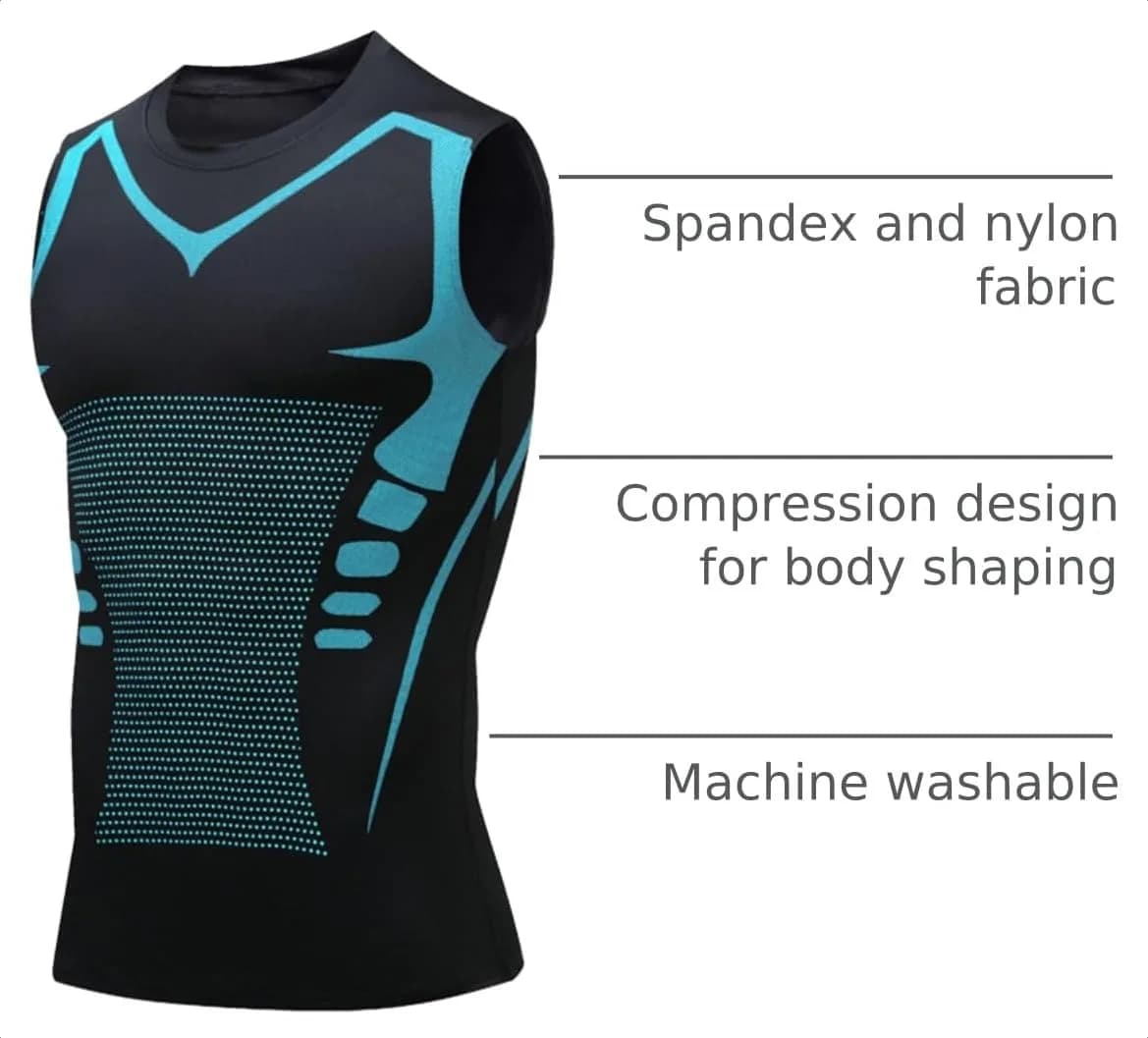 men's compression tank top fabric details
